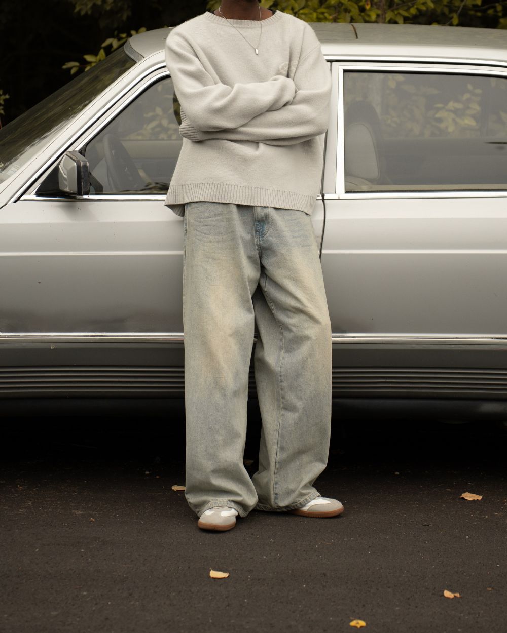 Extra baggy Denim Jeans Light blue vintage wash